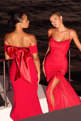 Dancing Queens Bow Back Maxi Dress Red