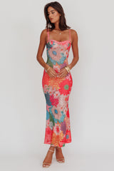 Girl Power Lace Strap Maxi Dress Pink