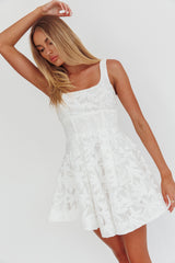 Miley Embroidered A-Line Mini Dress White