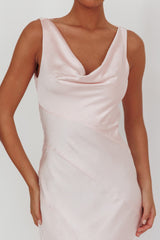 Good Intentions Cowl Neck Open Back Maxi Dress Pink