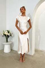 Lucinda Twist Back Midi Dress Champagne