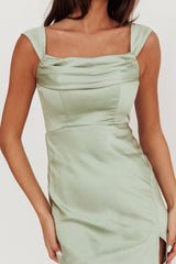 Lucinda Off-Shoulder V-Back Dress Sage