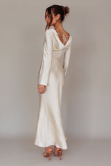 Loveland Cowl Back Midi Dress Oyster