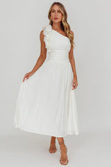 Antheia One-Shoulder Maxi Dress White