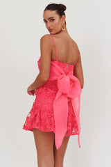 Dori Embellished Mini Dress Palm Tree Pink